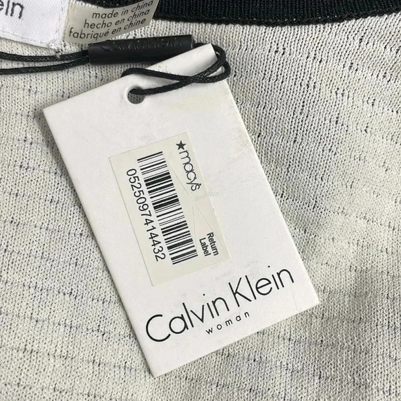 Calvin Klein Woman Zippered Cardigan NEW Black and White Sweater Size 1X - Picture 6 of 8